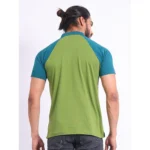 Generic Men's Casual Cotton Printed Polo Neck Half Sleeve T-Shirt (Green) - Image 2