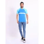 Generic Men's Casual Cotton Printed Polo Neck Half Sleeve T-Shirt (Skyblue) - Image 7