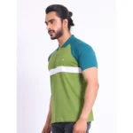 Generic Men's Casual Cotton Printed Polo Neck Half Sleeve T-Shirt (Green) - Image 3