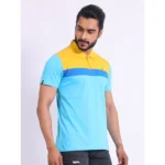 Generic Men's Casual Cotton Printed Polo Neck Half Sleeve T-Shirt (Skyblue) - Image 4