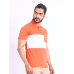 Generic Men's Casual Cotton Printed Polo Neck Half Sleeve T-Shirt (Brown) - Image 4