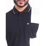 Generic Men's Casual Cotton Printed Polo Neck Half Sleeve T-Shirt (Black) - Image 6