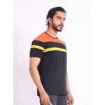 Generic Men's Casual Cotton Printed Round Neck Half Sleeve T-Shirt (Black) - Image 3