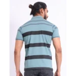 Generic Men's Casual Cotton Printed Polo Neck Half Sleeve T-Shirt (Green) - Image 2