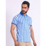 Generic Men's Casual Cotton Printed Polo Neck Half Sleeve T-Shirt (White) - Image 4