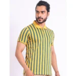 Generic Men's Casual Cotton Printed Polo Neck Half Sleeve T-Shirt (Mustard) - Image 4