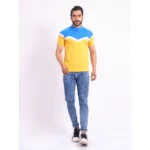 Generic Men's Casual Cotton Printed Polo Neck Half Sleeve T-Shirt (Yellow) - Image 7
