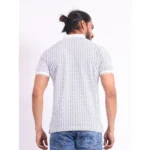 Generic Men's Casual Cotton Printed Polo Neck Half Sleeve T-Shirt (White) - Image 2