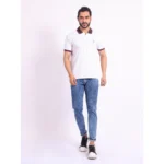 Generic Men's Casual Cotton Printed Polo Neck Half Sleeve T-Shirt (White) - Image 7