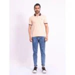 Generic Men's Casual Cotton Printed Polo Neck Half Sleeve T-Shirt (Peach) - Image 7