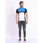 Generic Men's Casual Cotton Printed Polo Neck Half Sleeve T-Shirt (Black) - Image 7