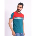 Generic Men's Casual Cotton Printed Round Neck Half Sleeve T-Shirt (Red) - Image 4