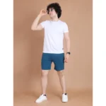 Generic Men's Casual Cotton Striped Above knee Shorts (Blue) - Image 7