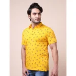 Generic Men's Casual Cotton Printed Polo Neck Half Sleeve T-Shirt (Turmeric) - Image 3