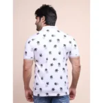 Generic Men's Casual Cotton Printed Polo Neck Half Sleeve T-Shirt (White) - Image 2