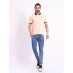Generic Men's Casual Cotton Printed Polo Neck Half Sleeve T-Shirt (Peach) - Image 7