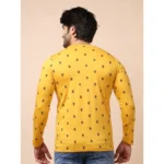 Generic Men's Casual Cotton Printed Round Neck Full Sleeve T-Shirt (Mustard) - Image 2