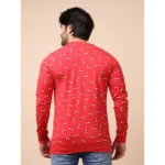 Generic Men's Casual Cotton Printed Round Neck Full Sleeve T-Shirt (Red) - Image 2