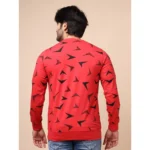 Generic Men's Casual Cotton Printed Round Neck Full Sleeve T-Shirt (Red) - Image 2
