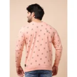 Generic Men's Casual Cotton Printed Round Neck Full Sleeve Sweat T-Shirt (Peach) - Image 2