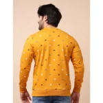 Generic Men's Casual Cotton Printed Round Neck Full Sleeve Sweat T-Shirt (Mustard) - Image 2