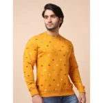 Generic Men's Casual Cotton Printed Round Neck Full Sleeve Sweat T-Shirt (Mustard) - Image 4