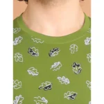 Generic Men's Casual Cotton Printed Round Neck Half Sleeve T-Shirt (Green) - Image 6
