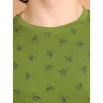 Generic Men's Casual Cotton Printed Round Neck Half Sleeve T-Shirt (Green) - Image 6