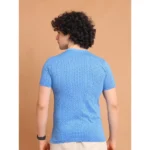 Generic Men's Casual Cotton Printed Round Neck Half Sleeve T-Shirt (LightBlue) - Image 2