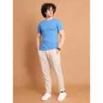 Generic Men's Casual Cotton Printed Round Neck Half Sleeve T-Shirt (LightBlue) - Image 7