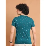 Generic Men's Casual Cotton Printed Round Neck Half Sleeve T-Shirt (Green) - Image 2