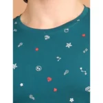 Generic Men's Casual Cotton Printed Round Neck Half Sleeve T-Shirt (Green) - Image 6