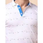 Generic Men's Casual Cotton Printed Polo Neck Half Sleeve T-Shirt (White) - Image 6