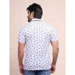 Generic Men's Casual Cotton Printed Polo Neck Half Sleeve T-Shirt (White) - Image 2