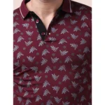 Generic Men's Casual Cotton Printed Polo Neck Half Sleeve T-Shirt (Plum) - Image 6