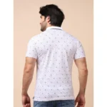Generic Men's Casual Cotton Printed Polo Neck Half Sleeve T-Shirt (White) - Image 2