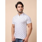 Generic Men's Casual Cotton Printed Polo Neck Half Sleeve T-Shirt (White) - Image 3
