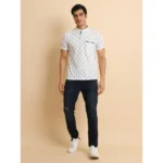 Generic Men's Casual Cotton Printed Mandarin Collar Half Sleeve T-Shirt (Offwhite) - Image 7
