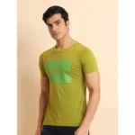 Generic Men's Casual Cotton Printed Round Neck Half Sleeve T-Shirt (Green) - Image 4