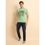 Generic Men's Casual Cotton Printed Round Neck Half Sleeve T-Shirt (Green) - Image 7