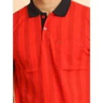 Generic Men's Casual Cotton Printed Polo Neck Half Sleeve T-Shirt (Red) - Image 6