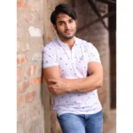 Generic Men's Casual Cotton Printed Polo Neck Half Sleeve T-Shirt (White) - Image 3