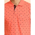 Generic Men's Casual Cotton Printed Polo Neck Half Sleeve T-Shirt (Orange) - Image 2