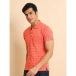 Generic Men's Casual Cotton Printed Polo Neck Half Sleeve T-Shirt (Orange) - Image 6