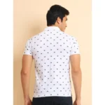 Generic Men's Casual Cotton Printed Polo Neck Half Sleeve T-Shirt (White) - Image 2