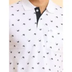 Generic Men's Casual Cotton Printed Polo Neck Half Sleeve T-Shirt (White) - Image 6