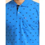 Generic Men's Casual Cotton Printed Polo Neck Half Sleeve T-Shirt (Blue) - Image 6