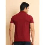 Generic Men's Casual Cotton Printed Polo Neck Half Sleeve T-Shirt (Red) - Image 2
