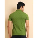 Generic Men's Casual Cotton Printed Polo Neck Half Sleeve T-Shirt (Green) - Image 2