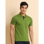Generic Men's Casual Cotton Printed Polo Neck Half Sleeve T-Shirt (Green) - Image 3